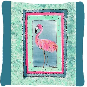 Carolines Treasures  14 x 14 in. Bird - Flamingo Decorative Fabric Pillow