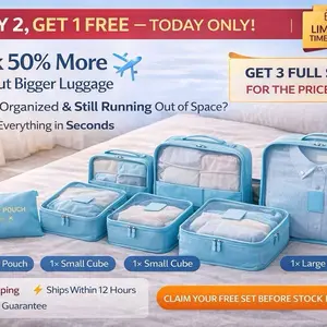 Voyager Compression Packing Cube System – 6 Piece Travel Organizer Set