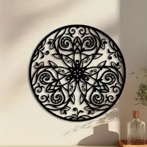 1pc Vintage Mandala Flower Metal Wall Art, Vintage Mandala Flower Statue Mural, Perfect for Gallery, Studio, Office Wall Decor, New Year Decor, Ideal Gift for Mindfulness Practitioners weird home decor