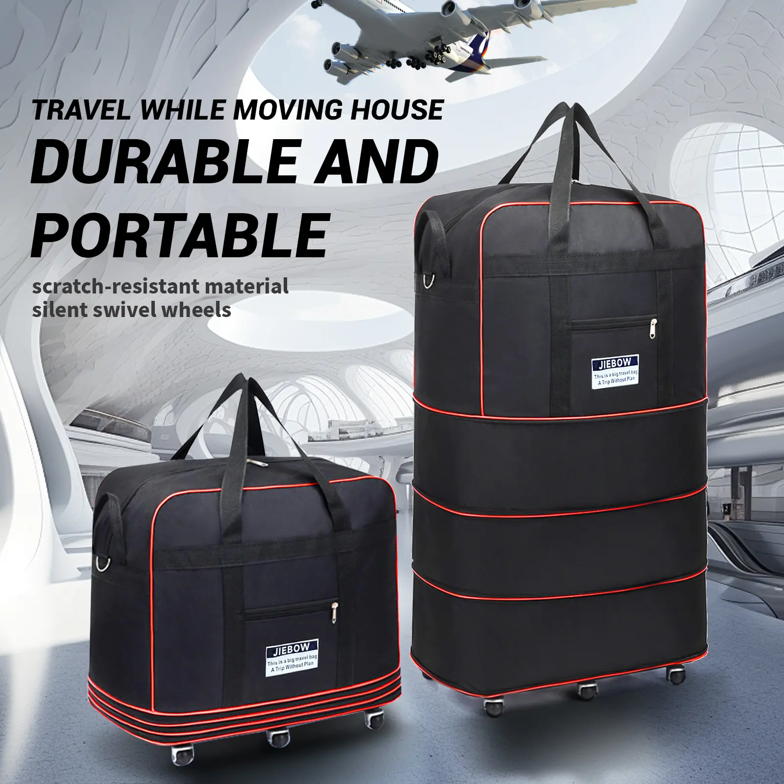 JZBWQY 100L Expandable Foldable Lightweight Rolling Luggage - 360 JZBWQY 100L Expandable Foldable Lightweight Rolling Luggage - 360