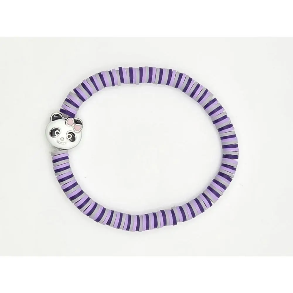 Clay Bead Bracelet 16cm with Panda Charm - Unique Jewelry Piece for Women