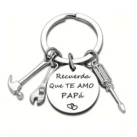 PAPA Keychain Recuerda Que Te Amo Papa English/Spanish Phrase Regalo para Papa Dad Gift, Mens Giftsfor Dads, Ideal Father's Day Car Key Fashion Accessory