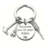 PAPA Keychain Recuerda Que Te Amo Papa English/Spanish Phrase Regalo para Papa Dad Gift, Mens Giftsfor Dads, Ideal Father's Day Car Key Fashion Accessory