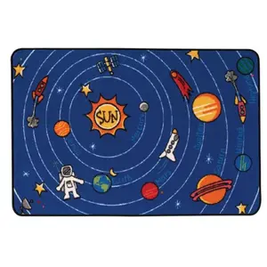 212 MAIN Kids' Space Theme Rug - Kids’ Design, Indoor Use, Stain Proof, Recycled Nylon, Machine Washable, 4 ft x 6 ft (48.54 Size Specification) Carpet