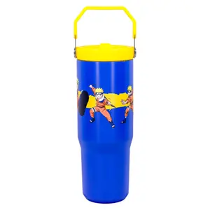 Naruto Poses 30-Ounce Flip Straw Stainless Steel Tumbler