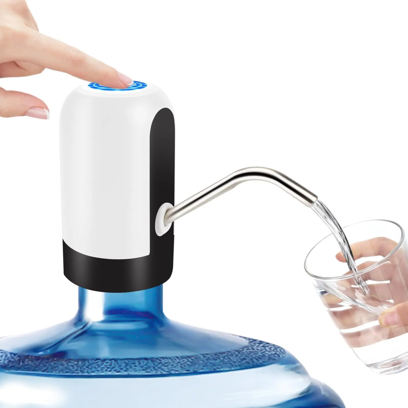 5 Gal USB Rechargeable Electric Water Bottle Dispenser Pump, BPA-Free Silicone Hose, Stainless Steel Spout for Home, Office, Usb Rechargeable Dispenser
