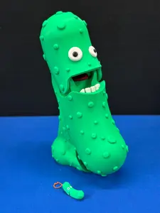 Giant Original Green Pickle - 12" Desk Buddy with Stand - Tickles, The Articulated Pickle