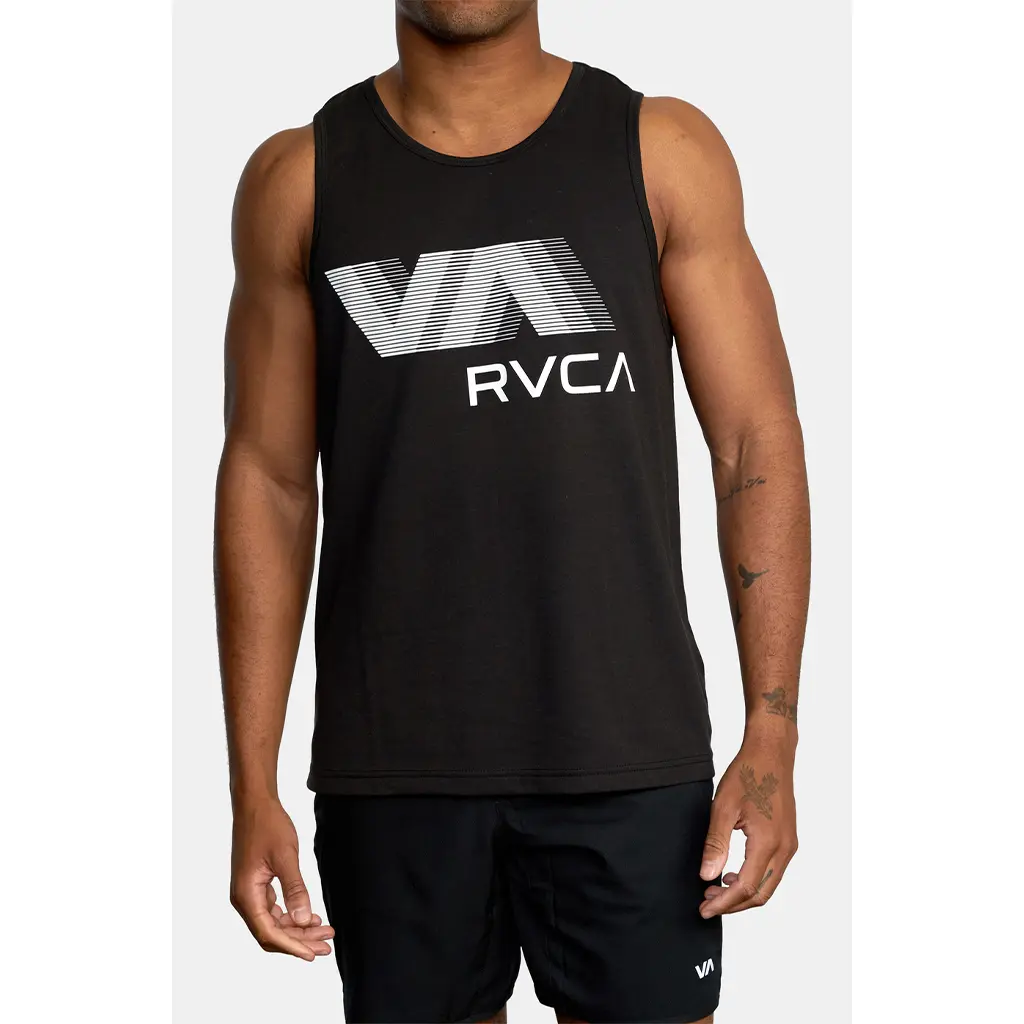 RVCA Men's VA Blur Graphic DriRelease Jersey Tank Top, Moisture-Wicking & Quick-Dry 4-Way Stretch Fabric, Sporty Chic, M