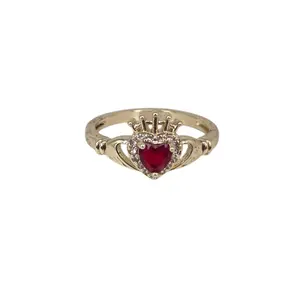 Scarlet Heart Crown Ring