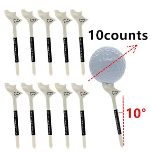 Oblique Insertion Durable Golf Tees, 10pcs Professional Golf Tees, Golf Accessories for Outdoor Sports