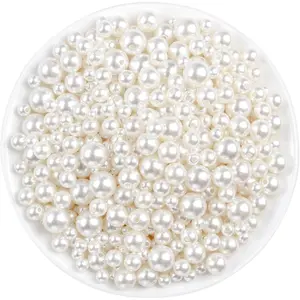 800pcs Ivory Pearl Craft Loose Pearls for Jewelry Making Crafts Decoration and Vase Filler Assorted Sizes