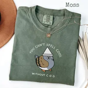 Comfort Colors Can’t Spell Cool Without Coo T-Shirt, Pigeon Shirt, Funny Bird Lover T-Shirt, 1717, Urban Birdwatcher Tee