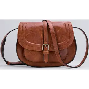 Small Saddle Crossbody Bags for Women - Boho Vegan Leather Shoulder Purse with Adjustable Strap, Vintage Style Mini Handbag for Travel, Daily Use & Festivals