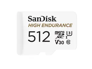 SanDisk 512GB High Endurance Video microSDXC Card with Adapter for Dash Cam and Home Monitoring Systems - C10, U3, V30, 4K UHD, Micro SD Card - 100 MB/s Read - 40 MB/s Write  SDSQQNR-512G-GN6IA