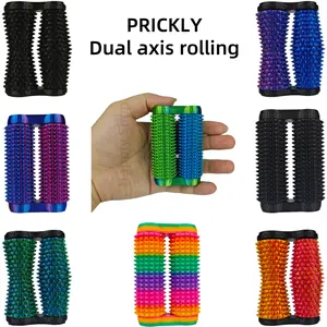 PRICKLY Dual Axis Rolling Spiky Grippie Fidget Toy for Adults - Portable & Durable Pressure Reducer for Anxiety ADHD Autism Office Travel Classroom