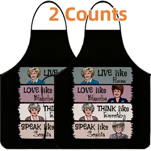 Philosophy of Life Pattern Polyester Apron, 2 Count Unisex Cooking Apron, Kitchen Cooking Aprons, Summer Apron for Women,Nails Design Tool,Mother's Day Gift, Kitchen&Cleaning Essential