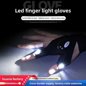LED Flashlight Glowing Fishing Gloves Emergency Repair Night Fishing Lighting Gloves Finger Light Gloves