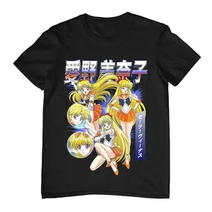 Vintage 90S Sailor Venus Aino Minako Anime T-Shirt - Sailor Moon, Unisex Cotton Graphic Tee Sweatshirt, Hoodie, T-Shirt