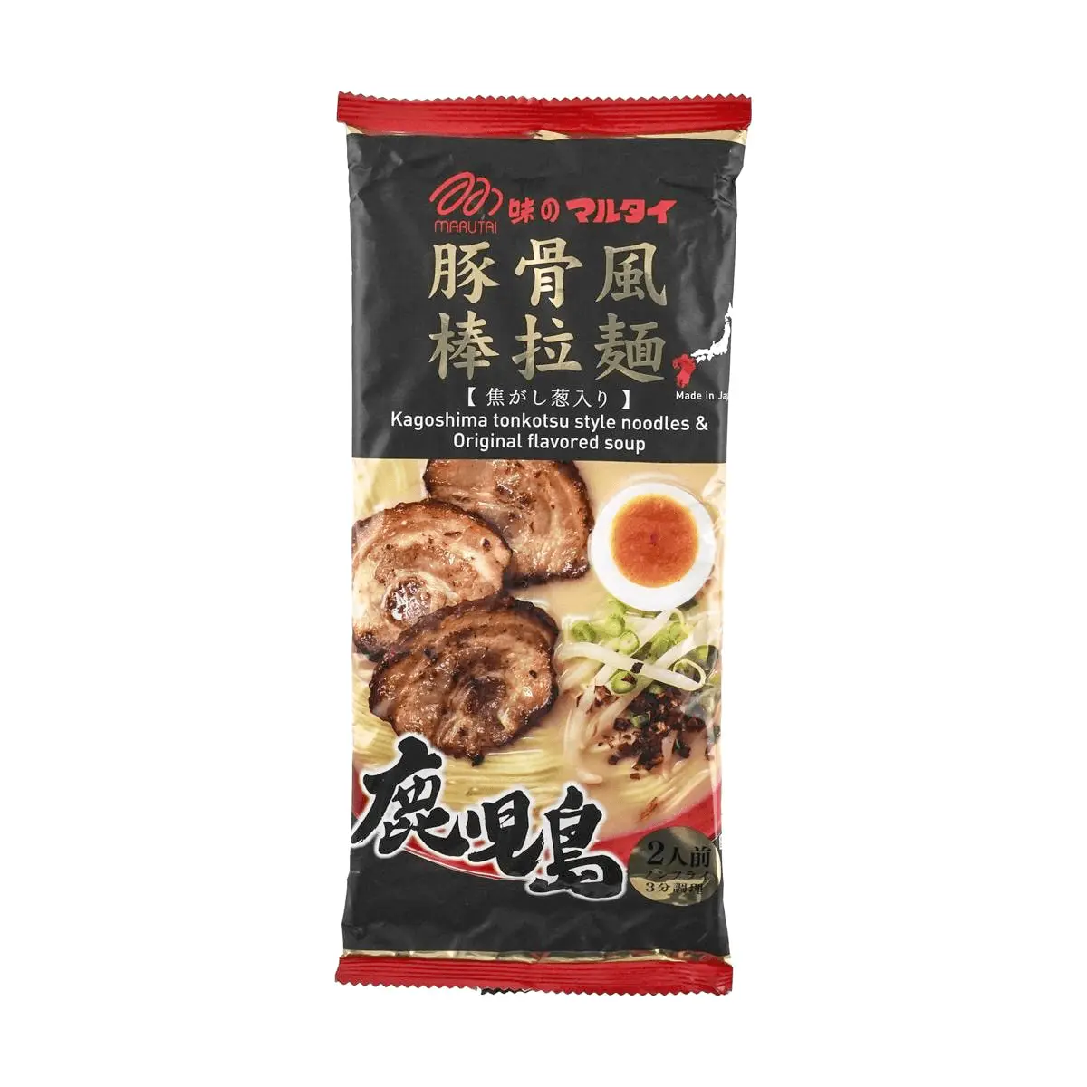 MARUTAI Japanese Kyushu Kagoshima Black Pork Scallion Flavor Ramen 2 Servings 6.5 oz