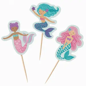 Enchanting Mermaid Cupcake Picks - 24 Count