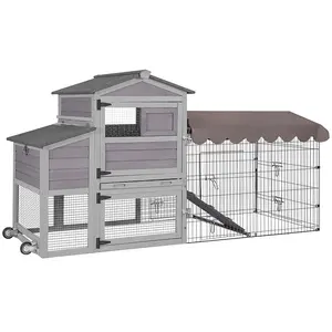 Aivituvin Wooden Chicken Coop Wheels for 2-4 Chickens (Inner Space 14 ft²)- AIR7008