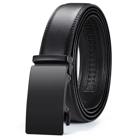 【Flash Sale】Men's Sturdy Ratchet Leather Belt, Cowhide Adjustable Waist Belt with Elastic Waist, Easy-Release Buckle, Elegant Design for Dress & Casual Wear, Bf Birthday Gifts for Him with Gift Box