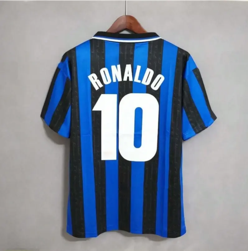 Brazilian Legend Inspired Blue Black Striped Soccer Jersey Shirt, No.10 Back Graphic Football Fan Top, Short Sleeve Athletic Sports Tee, Retro Match Day Streetwear Apparel,
