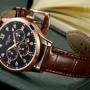 Oruss Business Casual analog quartz watch Fashion round dial