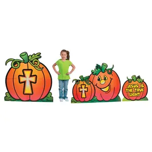24" - 45" Christian Pumpkin Cardboard Cutout Stand-Ups - 3 Pc.