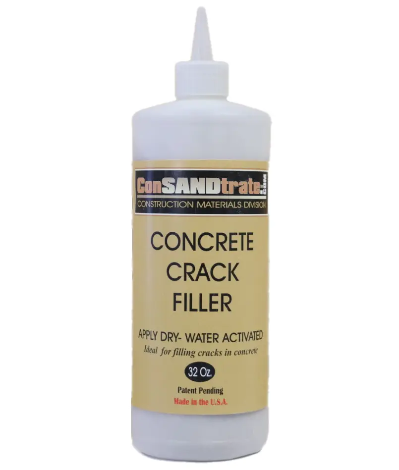 Stained Concrete Crack Filler - Water Activated Dry Application for Stained Concrete Grout Brick or Natural Stone 32oz Bottle Consandtrate Made in USA