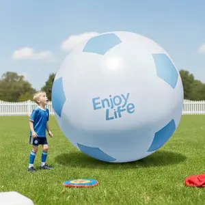 Giant Inflatable Soccer Ball + Free High-Quality Pump | Anti-Burst Heavy-Duty | 2026 World Cup Party | 2.6Ft & 6.5Ft Shin Guards Mini Religious
