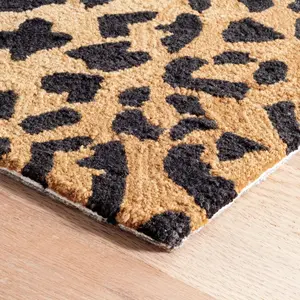 Leopard Hand Micro Hooked Wool Rug 10x14