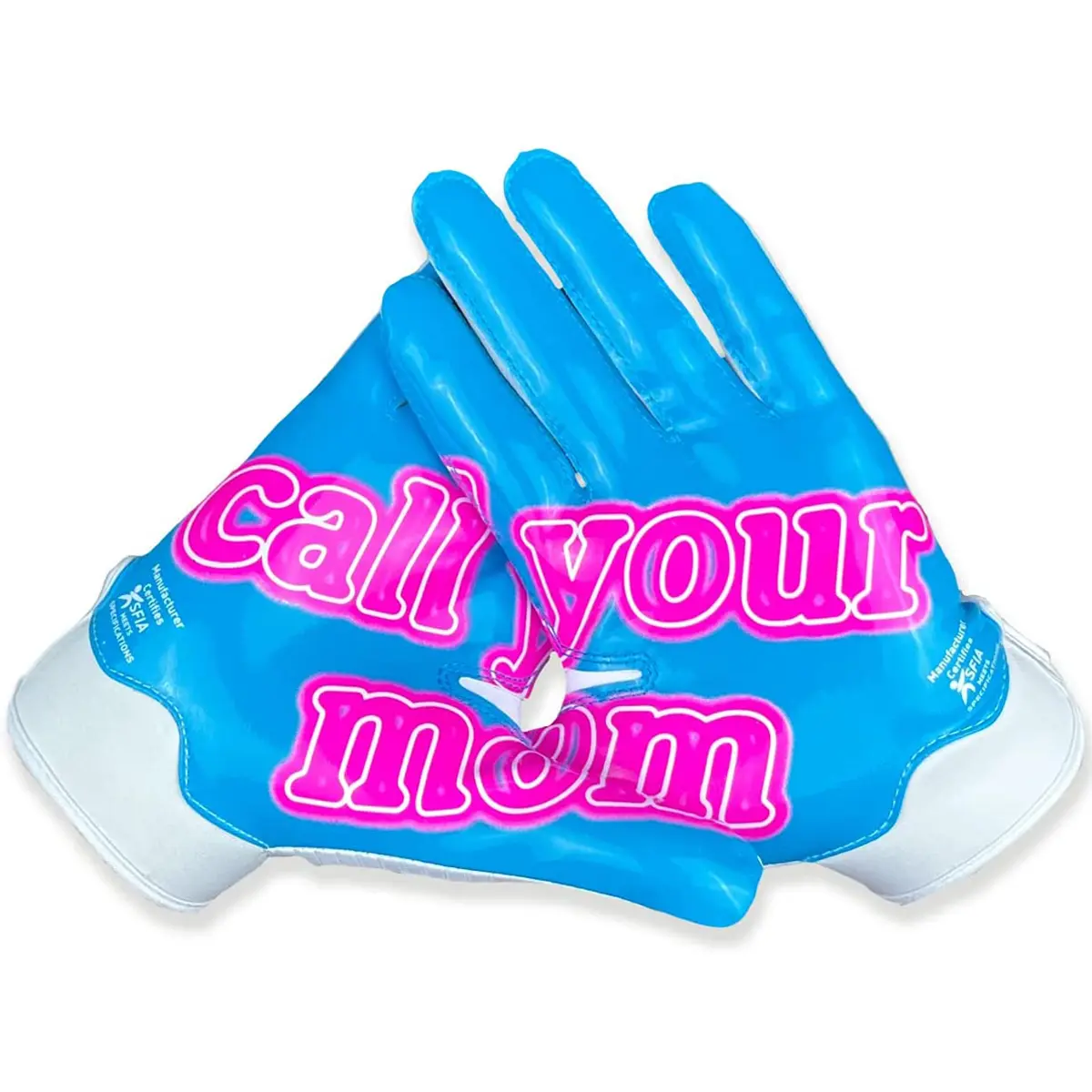 Battle Sports Adult Call Your Mom Football Receiver Gloves - White