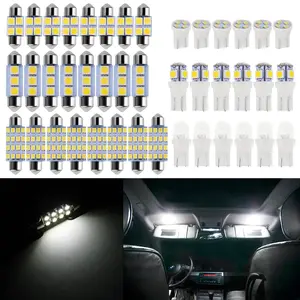 Premium LED Car Interior Light Bulbs Assortment Kit, 12V 6000K White Dome Map and License Plate Lights rock exhaust flame gauge cluster Universal Pro Light Pair Led Dashboard