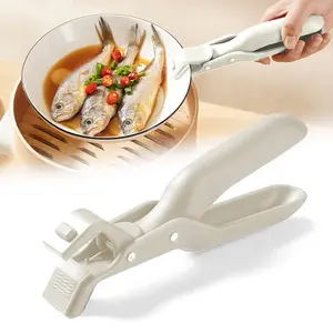 Anti-Scald Bowl Holder Clip, Plastic & Silicone Insulation Clip Anti-Skidding Hot Plate Gripper Anti-Scalding Bowl Clamp Pan Gripper Kitchen Accessories (White)