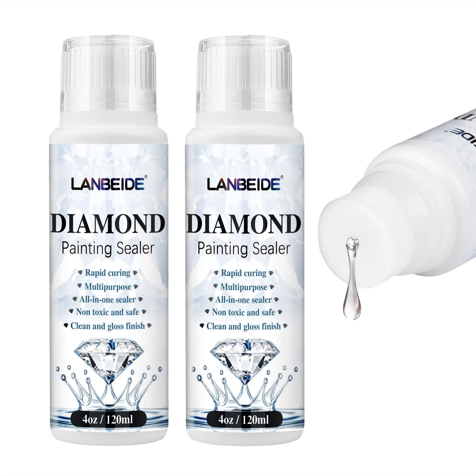 240ML Diamond Painting Sealer, 5D Diamond Painting Art Glue Permanent Hold & Shine Effect Sealer for Diamond Painting and Puzzles