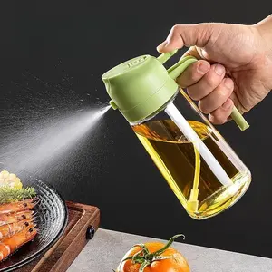 2 in 1 Oil Sprayer for Cooking, Olive Oil Dispenser, 16oz/470ml Glass Oil Spray Bottle with Pourer, Food-Grade Oil Dispenser and Oil Sprayer for Kitchen, Salad, Frying containers