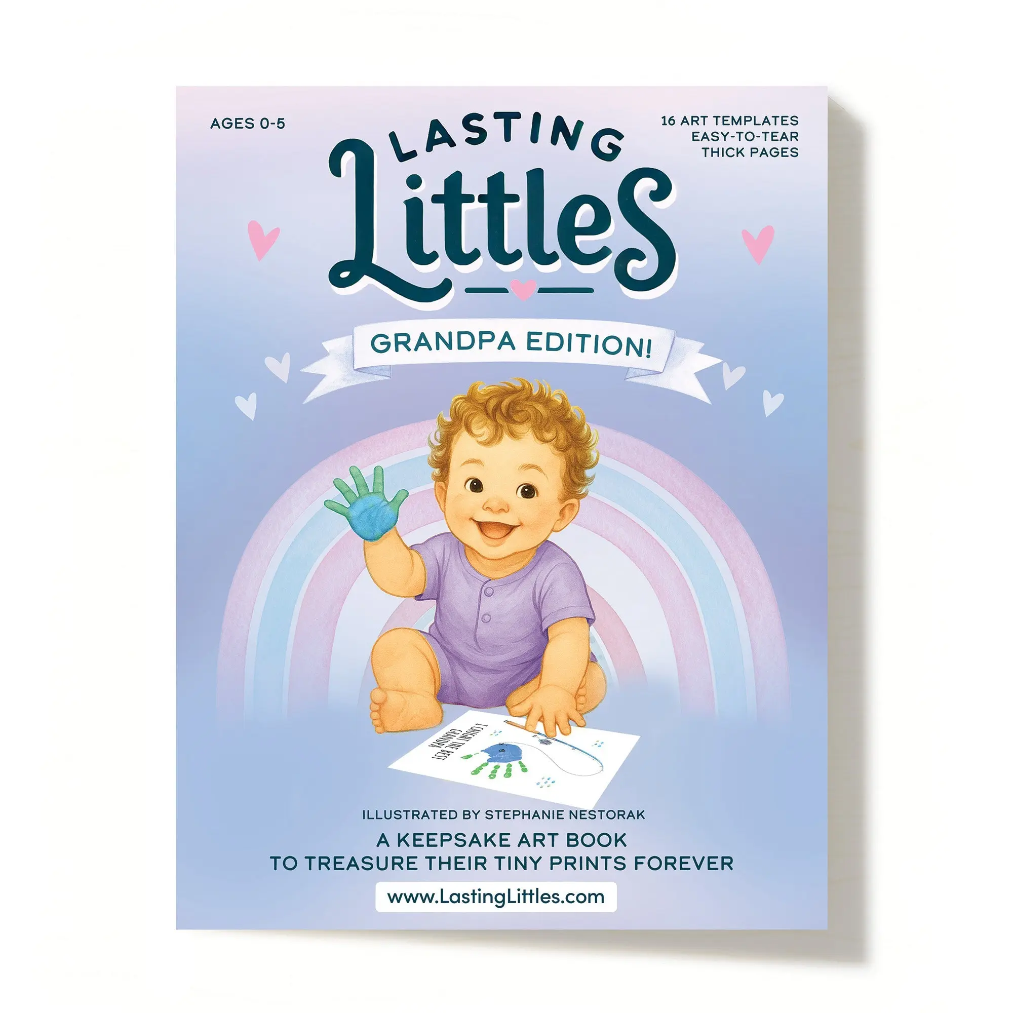 Lasting Littles Grandpa Edition - A Keepsake Art Book for Baby and Toddler Handprints and Footprints - Turning Little Prints into Lasting Memories