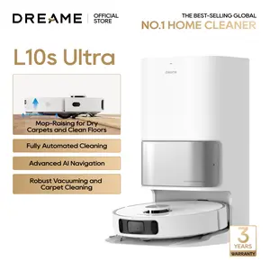 Dreametech L10s Ultra Robot Vacuum and Mop Combo, Auto Mop Cleaning and Drying, Self-Refilling and Self-Emptying Base for 60 Days of Cleaning, 5300Pa Suction and AI Navigation, Compatible with Alexa Dust Collector