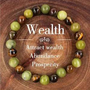 Natural Tiger Eye Stone Handmade Bracelet, For Men and Women Boho Handmade Beads Bracelet Vintage Natural Tiger Eye Round Beads Chain Bracelet Jewelry