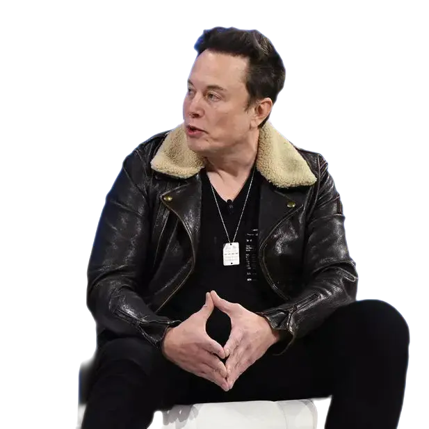Elon Musk Leather Flight Jacket With Fur Lined Collar Black
