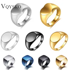 FASHION - Customized Women Signet Ring Name Letter Pattern Logo Stainless Steel Rings Punk Candid Fashion Jewelry Male Wedding Accessories