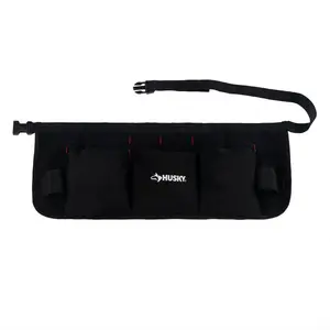 24 in. 13-Pocket Black Canvas Tool Work Apron