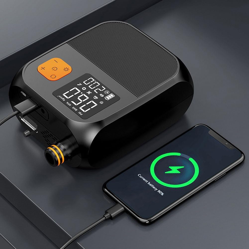 Wireless Rechargeable SUP Pump, 80W Portable Air Pump with 8000mAh Power Bank and Car Adapter, Fast Inflation for Paddle Boards, Kayaks, Boats, Pools, Tents and Outdoor Inflatables Wireless Rechargeable SUP Pump, 80W Portable Air Pump with 8000mAh Power Bank and Car Adapter, Fast Inflation for Paddle Boards, Kayaks, Boats, Pools, Tents and Outdoor Inflatables