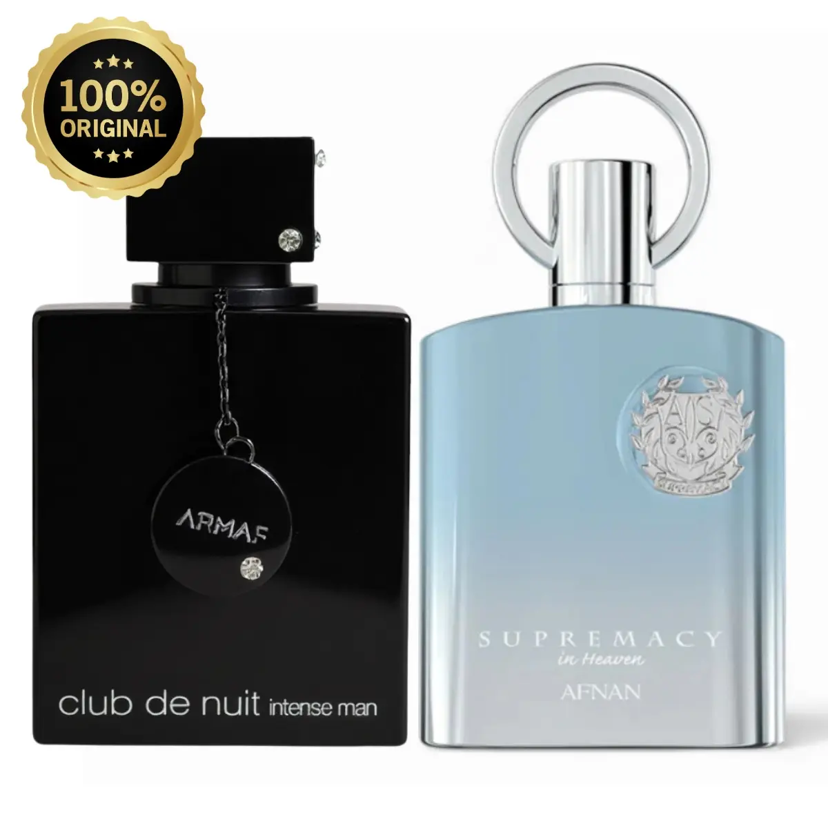 (Combo) Armaf Club de Nuit Intense Man EDT & Afnan Supremacy In Heaven EDP Bundle - 2-Piece Men’s Cologne Set - Smoky Citrus & Earthy Refreshing Fragrance Duo (105ml + 100ml)