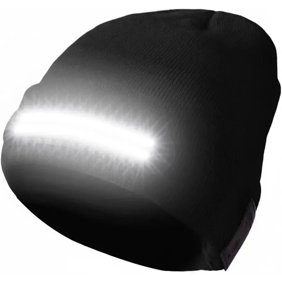 Unisex Knitted Headlamp Beanie, Elastic and Comfortable Solid Hat with Hands-free Rechargeable Light - 3 Modes for Biking & Grilling, Usb Charger, Sports & Outdoor, Handyman, Up To 4 Hours, Him, Boyfriend, Husband, Father, Teens, Wide Beam, Cob Strip, Acr