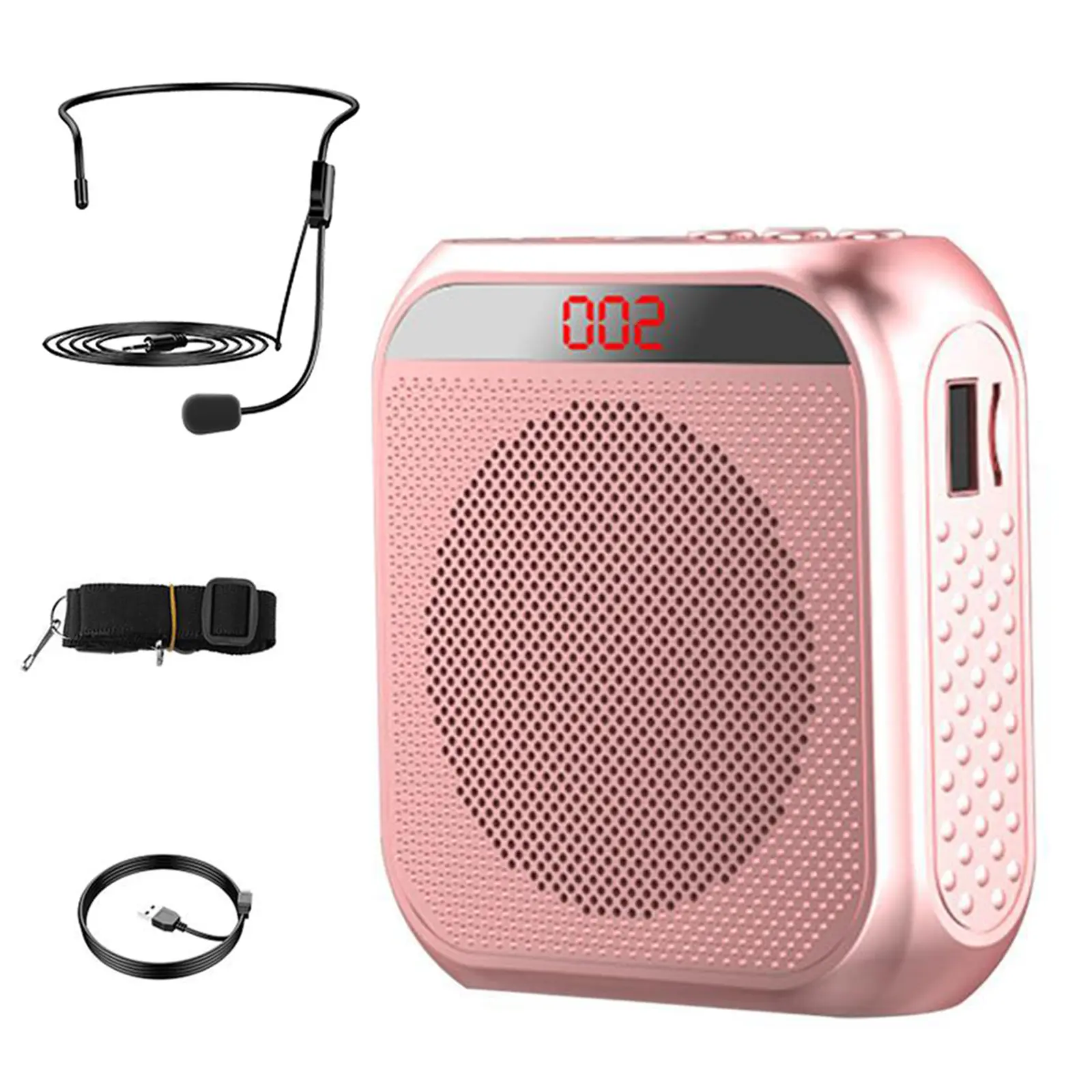 Voice Amplifier for Teachers,Rechargeable Portable Microphone with Speaker,Portable Pa System for Outdoors, Teaching, Meeting, Presentation, etc(Rose Gold)