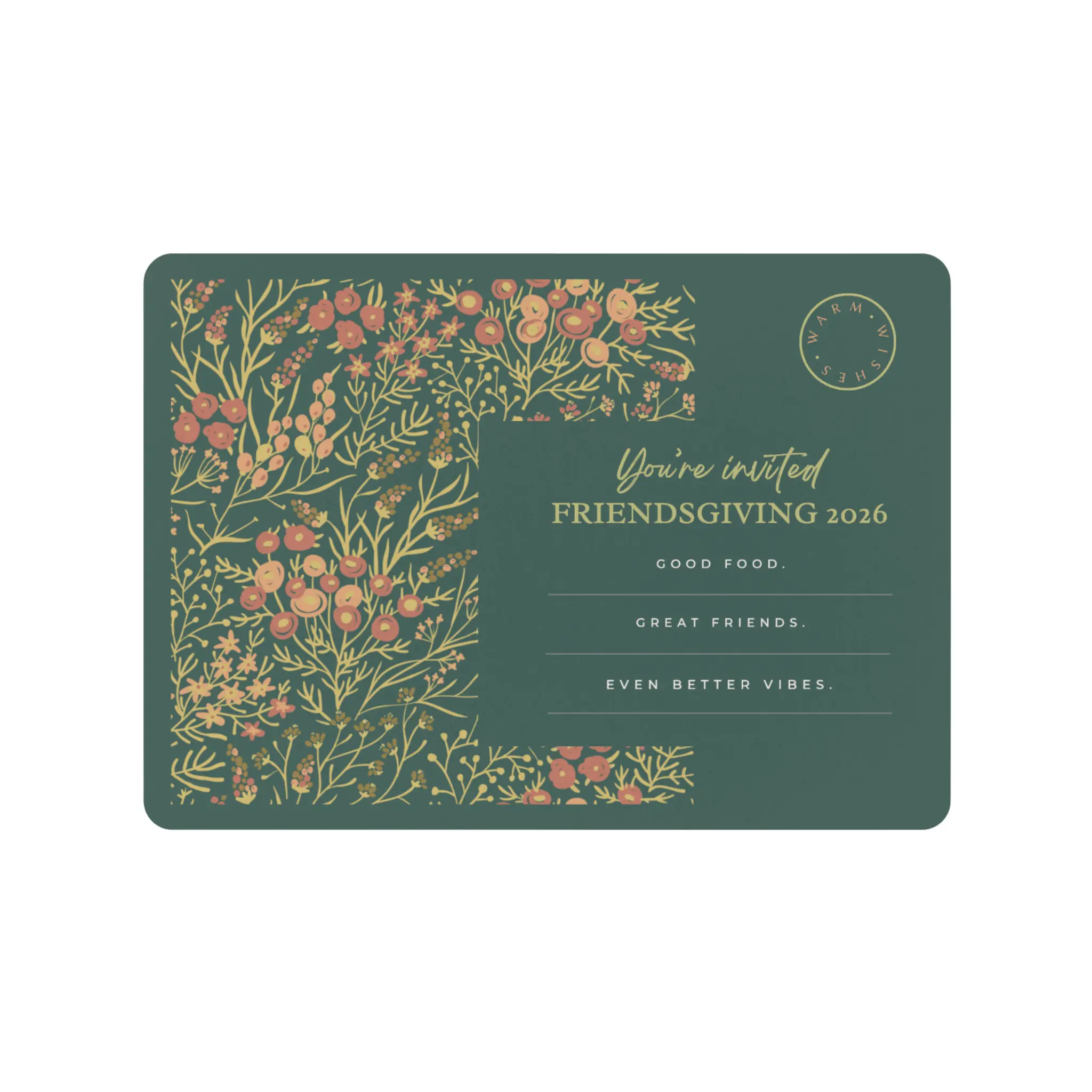Forest Green Friendsgiving Invitation / Save The Date