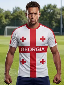 Georgia Style Football Jersey T-Shirt, Quick-Dry Breathable Moisture-Wicking, Slim-Fit Casual Wear for All Seasons