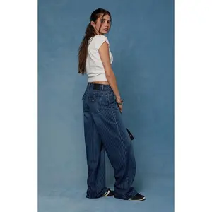 Pacsun Women's Casey Low Rise Baggy Jeans Pinstripe